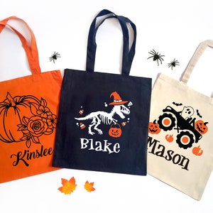 Trick or Treat Bags Personalized Halloween Bag Custom Halloween Treat Bags for Kids Halloween Candy Bags Halloween Gift