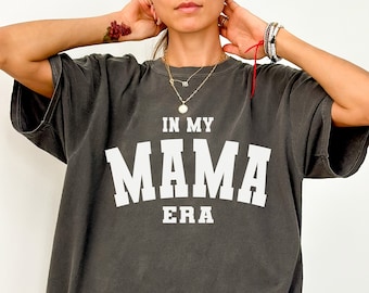 Mama Era Shirt Oversized Comfort Colors Shirt Varsity Letter Mom Shirt New Mom Gift Baby Shower Gift for Mom Pregnancy Reveal Tee