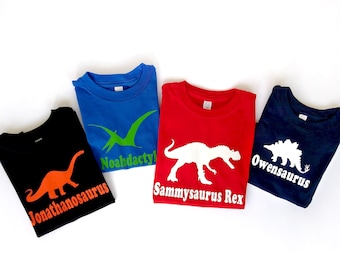 Personalized Dinosaur Birthday Shirt, Custom Toddler Shirt Dinosaur Party, Monogram Dino Shirt Birthday Gift for Kids