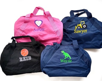 Personalized Duffle Bag Kids Gym Bag for Boys Small Overnight Bag Custom Blue Toddler Weekender Bag Personalize Gifts for Kids