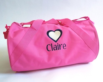 Girls Pink Duffle Bag Personalized Toddler Overnight Bags for Girls Small Weekender Bag Personalized Birthday Gift for Girls Dance Bag