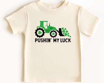 Kids St Patricks Day Toddler Truck Shirt Funny Shamrock Boy Natural Kids TShirt