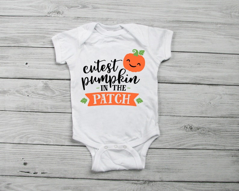 Cutest Pumpkin in the Patch Shirt Toddler Boy Fall Halloween Baby Bodysuit