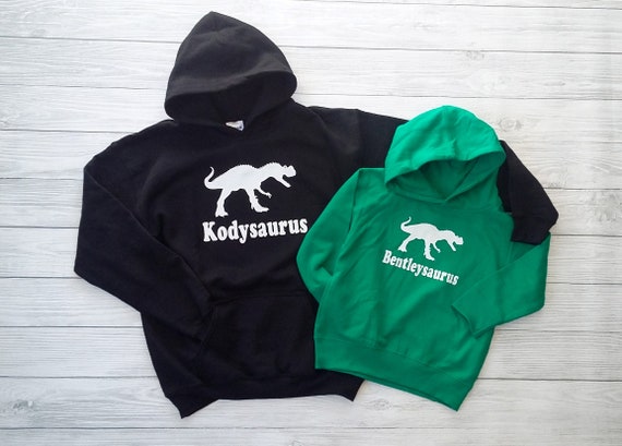 Kids Dinosaur Hoodie, Toddler and Youth Dinosaur Sweatshirt for Boys, Personalized Dinosaur Gift for Kids Il_570xn