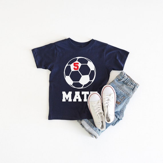 Personalized Soccer Birthday Shirt, Boy Sports Birthday Shirt, Six Birthday Tee for Boys, 6th Birthday Tee, Custom Name and any Age Shirt Il_570xn