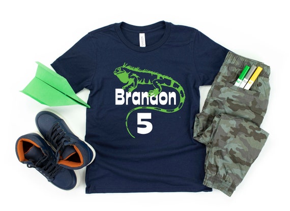 Personalized Reptile Birthday Shirt for Boys, Lizard Birthday Boy Shirt, Name Shirt, 5th Birthday Shirt Il_570xn