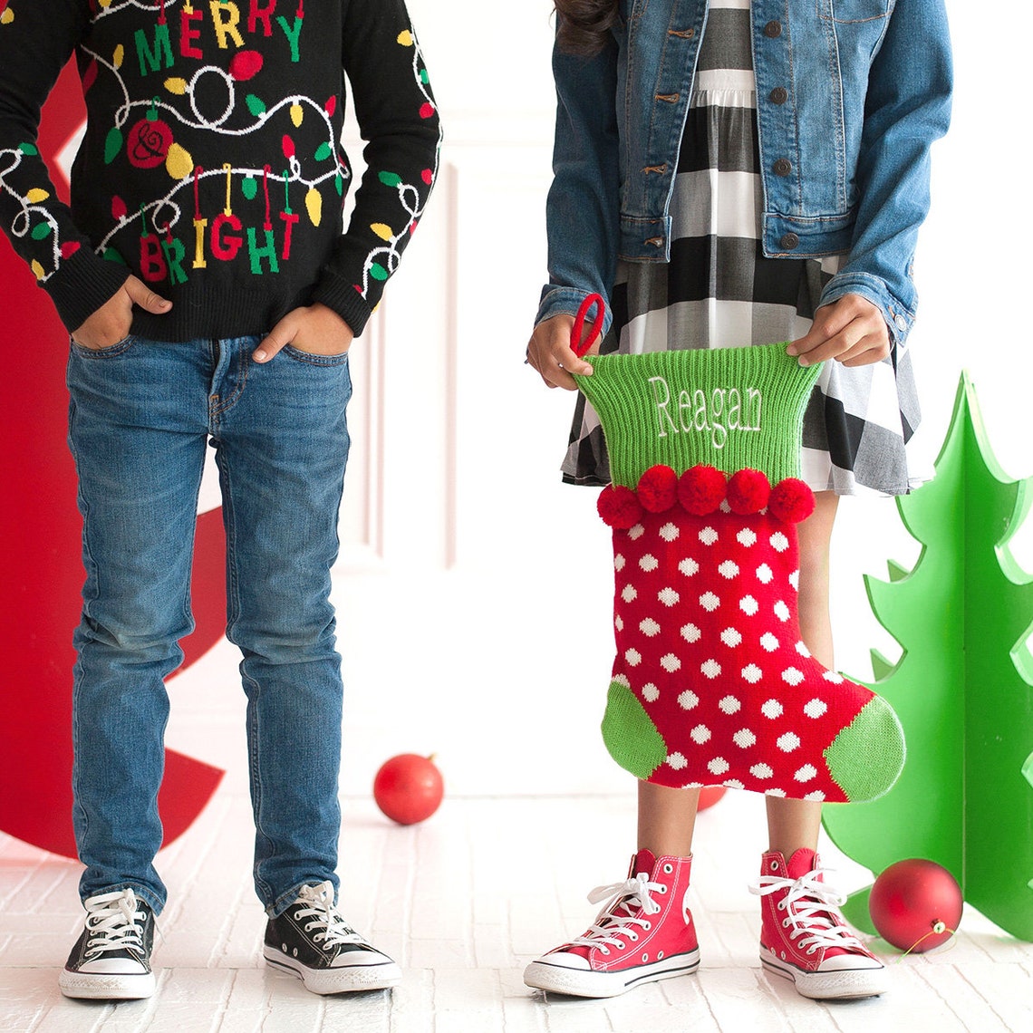 Personalized Christmas stockings Set of 6 Family Christmas  Etsy