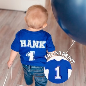 Personalized Birthday Number Shirt 1st Birthday Boy Tee Any Number and Name Kids Birthday Custom Shirt Baby Boy First Birthday Outfit image 1