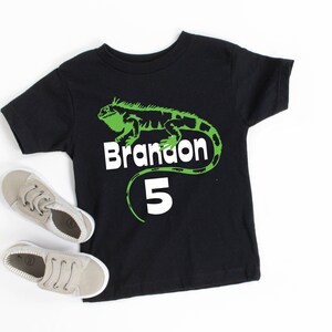Personalized Reptile Birthday Shirt for Kids Lizard Birthday Boy Shirt Custom Name Tshirt 5th Birthday Shirt image 3