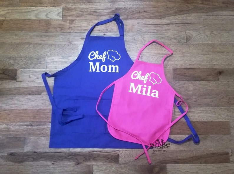 Mom and daughter matching cooking Aprons personalized kitchen Etsy
