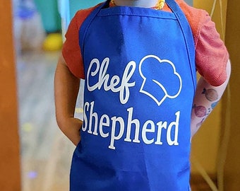 Apron for Kids Personalized Gift for Kid Custom Toddler Chef Apron with Name Boys Cooking Apron Gift from Grandma