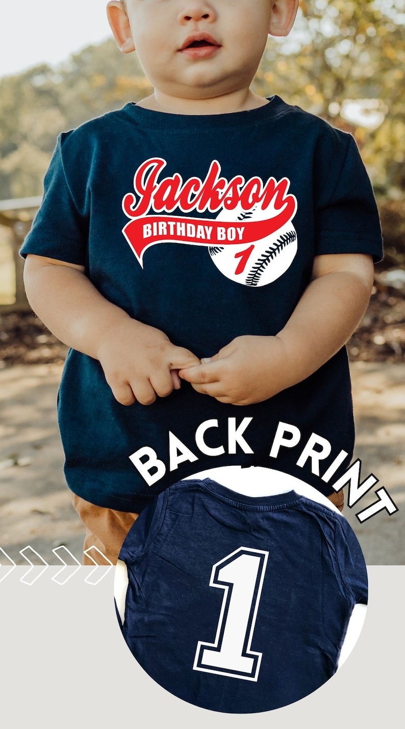 Baseball Birthday Shirt Boy Personalized 1st Birthday Baseball Outfit Sports Party Boys Tshirt Baby Boy First Birthday Shirt image 10