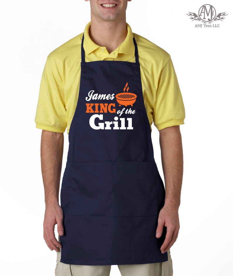 BBQ Apron for Men King of The Grill Mens Apron with Pockets Etsy
