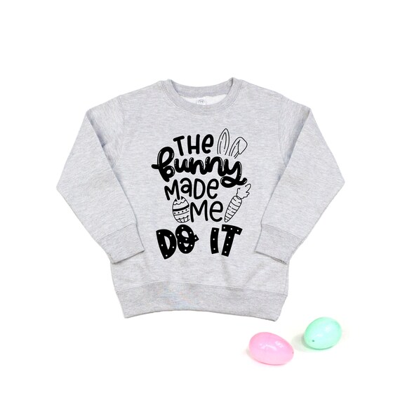 Funny Easter Bunny Sweatshirt, Toddler Boy Easter Shirt, Rabbit Shirt for Kids, Kids Easter Gifts Il_570xn