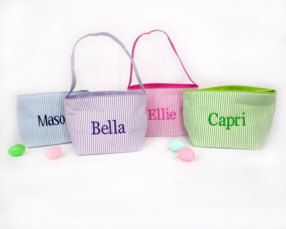 Personalized Easter Basket Girl, Easter Baskets, Monogram Easter Tote, Mint Easter Basket, Kids Easter Basket Il_570xn