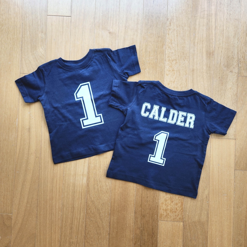 Personalized Birthday Number Shirt 1st Birthday Boy Tee Any Number and Name Kids Birthday Custom Shirt Baby Boy First Birthday Outfit image 2