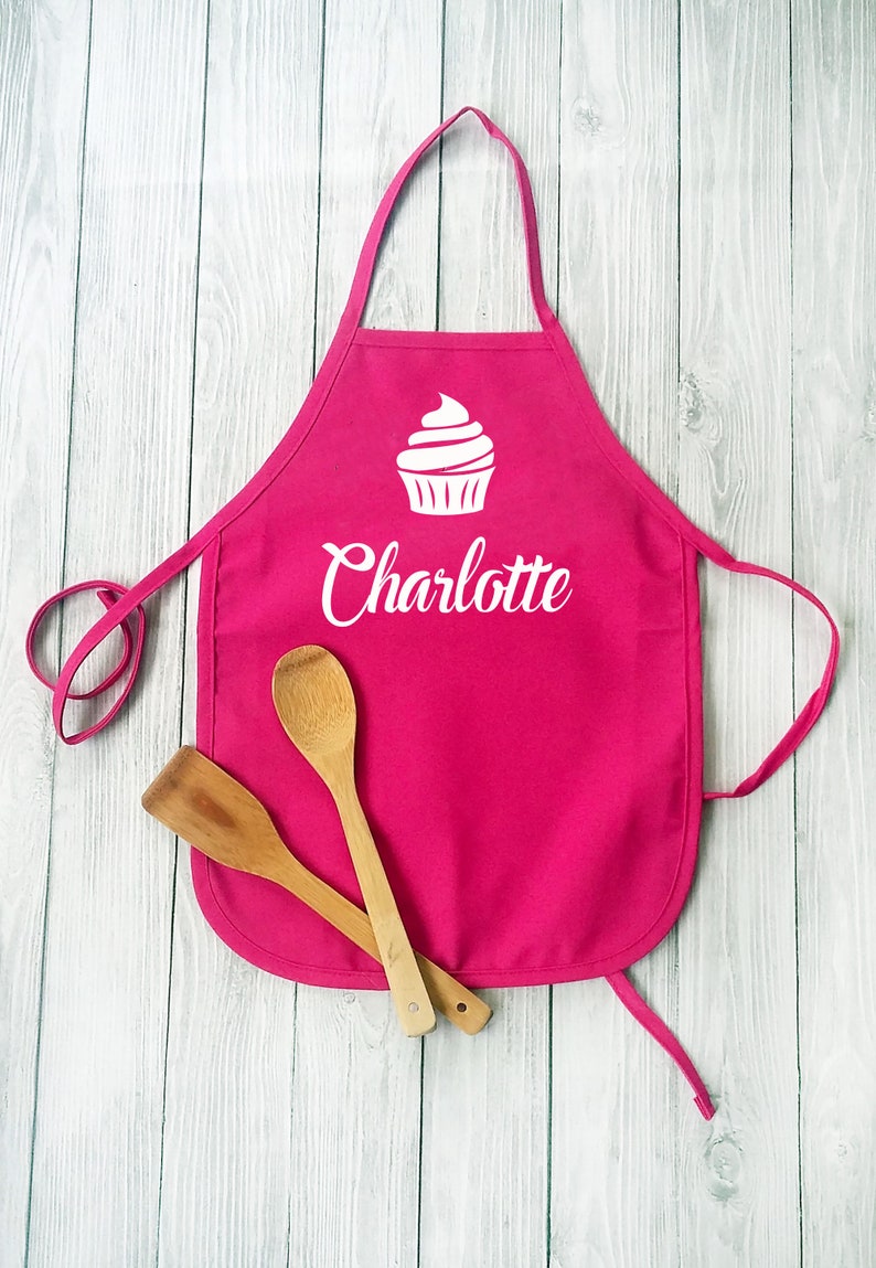 Baking Apron for Girls Cooking Apron for Kids Personalized Baking Gifts for Kids Custom Childrens Apron Purple image 4