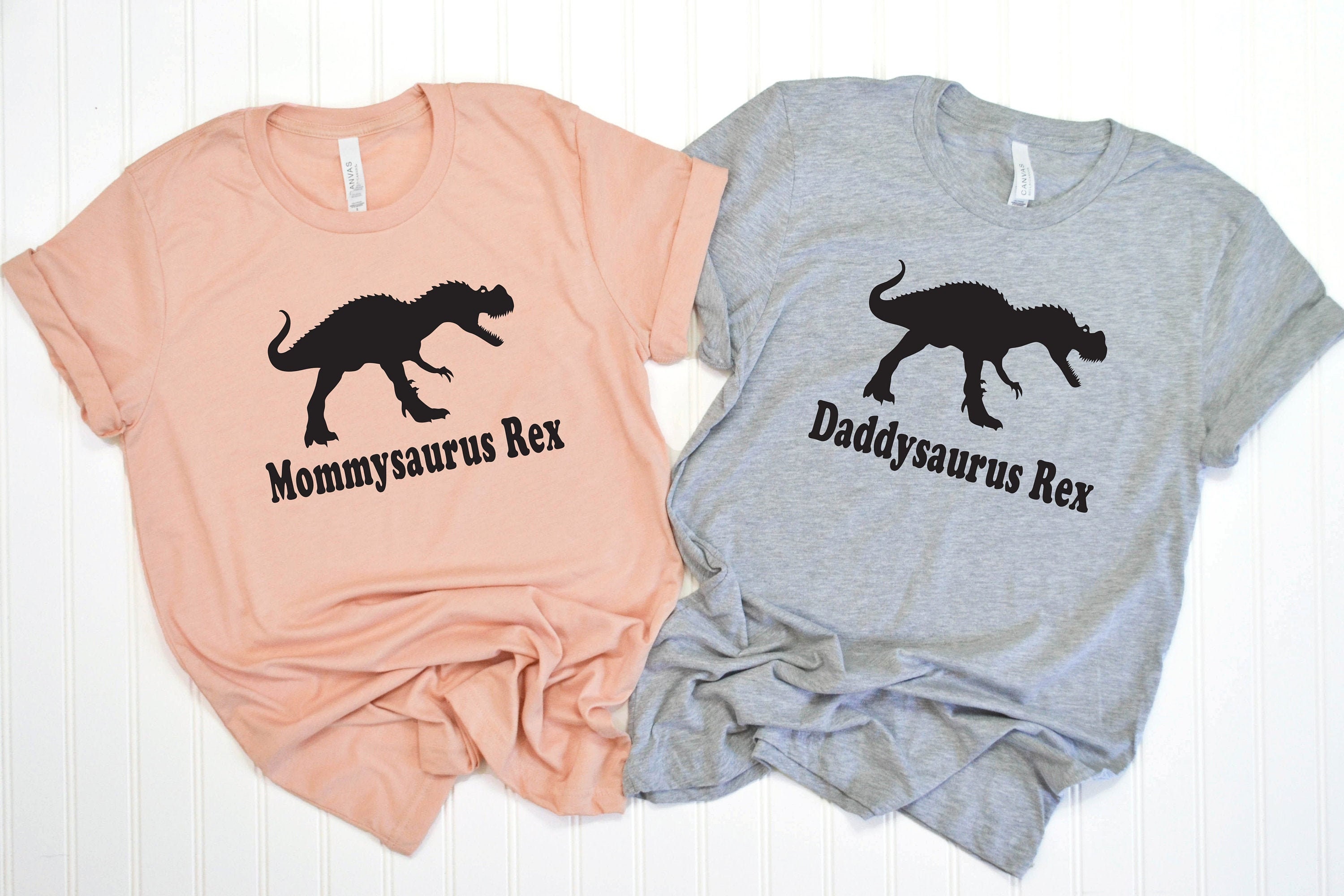 mom and dad dinosaur shirts