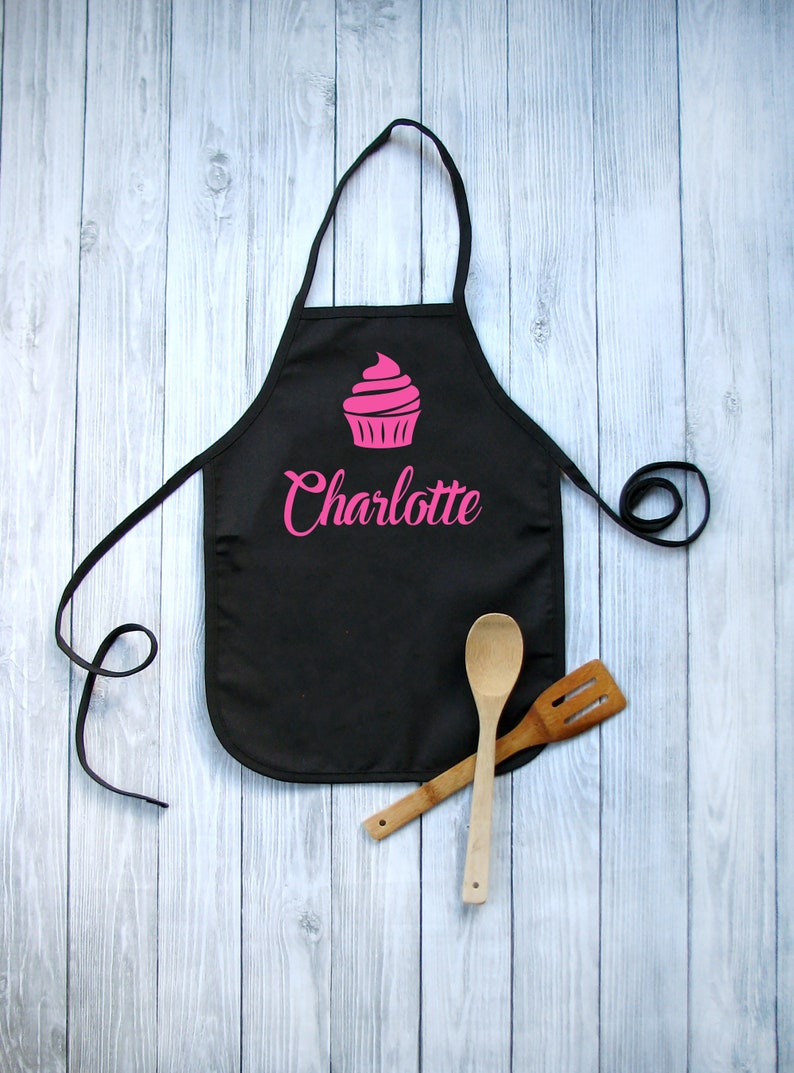 Baking Apron for Girls Cooking Apron for Kids Personalized Baking Gifts for Kids Custom Childrens Apron Purple image 6