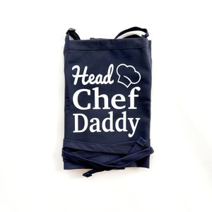 Matching Father Son Aprons Personalized Daddy and Me Cooking Aprons Fathers Day Gift for Dad from Kids Custom Head Chef and Sous Chef Aprons image 8