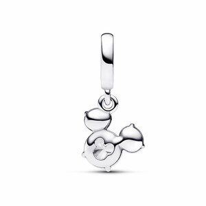 A silver-colored charm bracelet with a Disney character design.