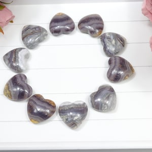 Amethyst Lace Agate Hearts