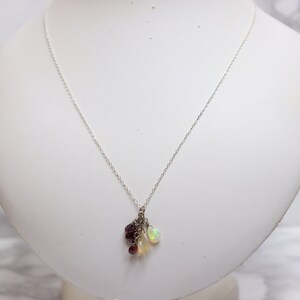 Garnet & Opal Necklace,  Birthstone Necklace, Purifying Crystal, Gift For Her, Wife Gift, Anniversary Gift, Birthday Gift,