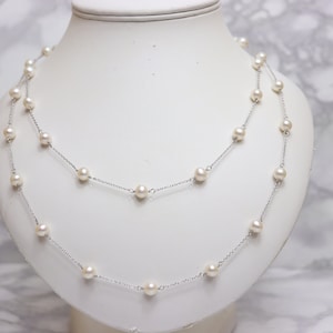 Pearl necklace, Wedding Jewellery, Ivory Freshwater Pearl Necklace, Pearl Chain, Bridal Accessories, White Pearl Necklace