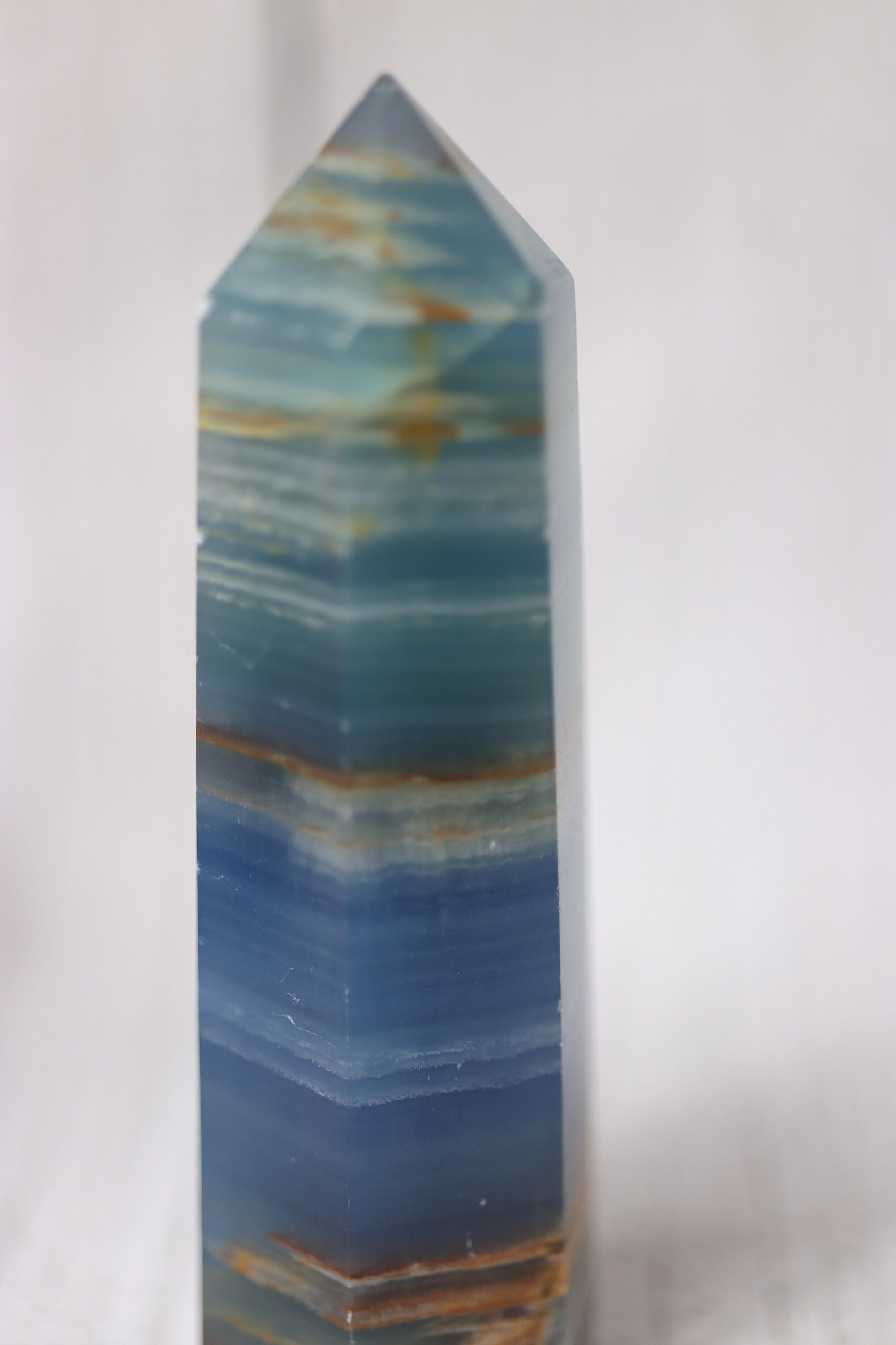 Blue Onyx Tower Crystal Tower Blue Onyx Point Gemstone Etsy
