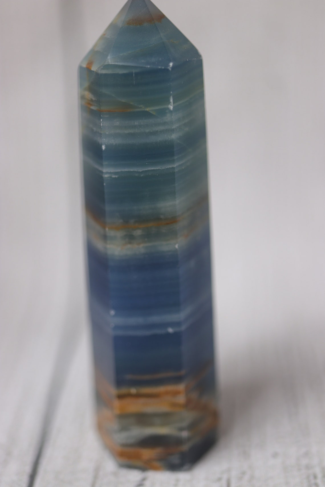 Blue Onyx Tower Crystal Tower Blue Onyx Point Gemstone Etsy