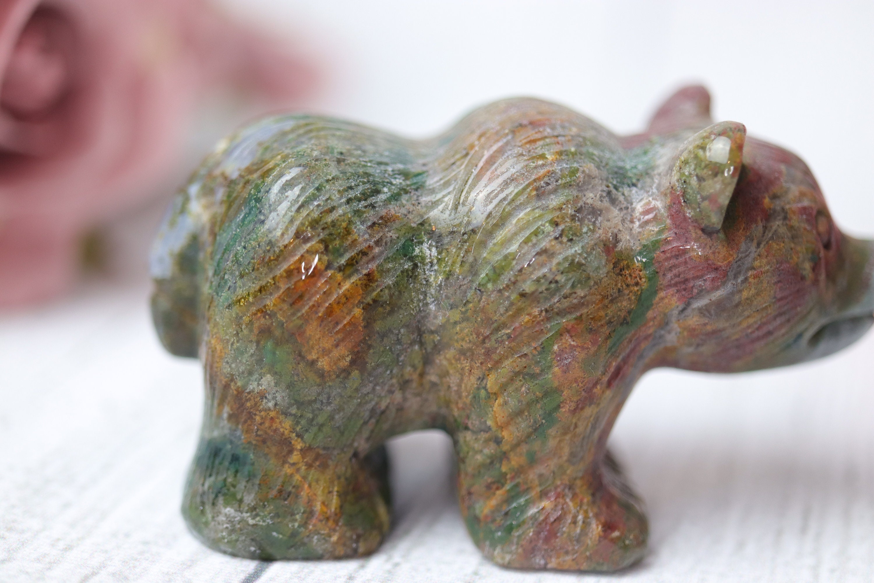 Ocean Jasper Bear Animal Statue Spirit Animal Cute Animal Etsy