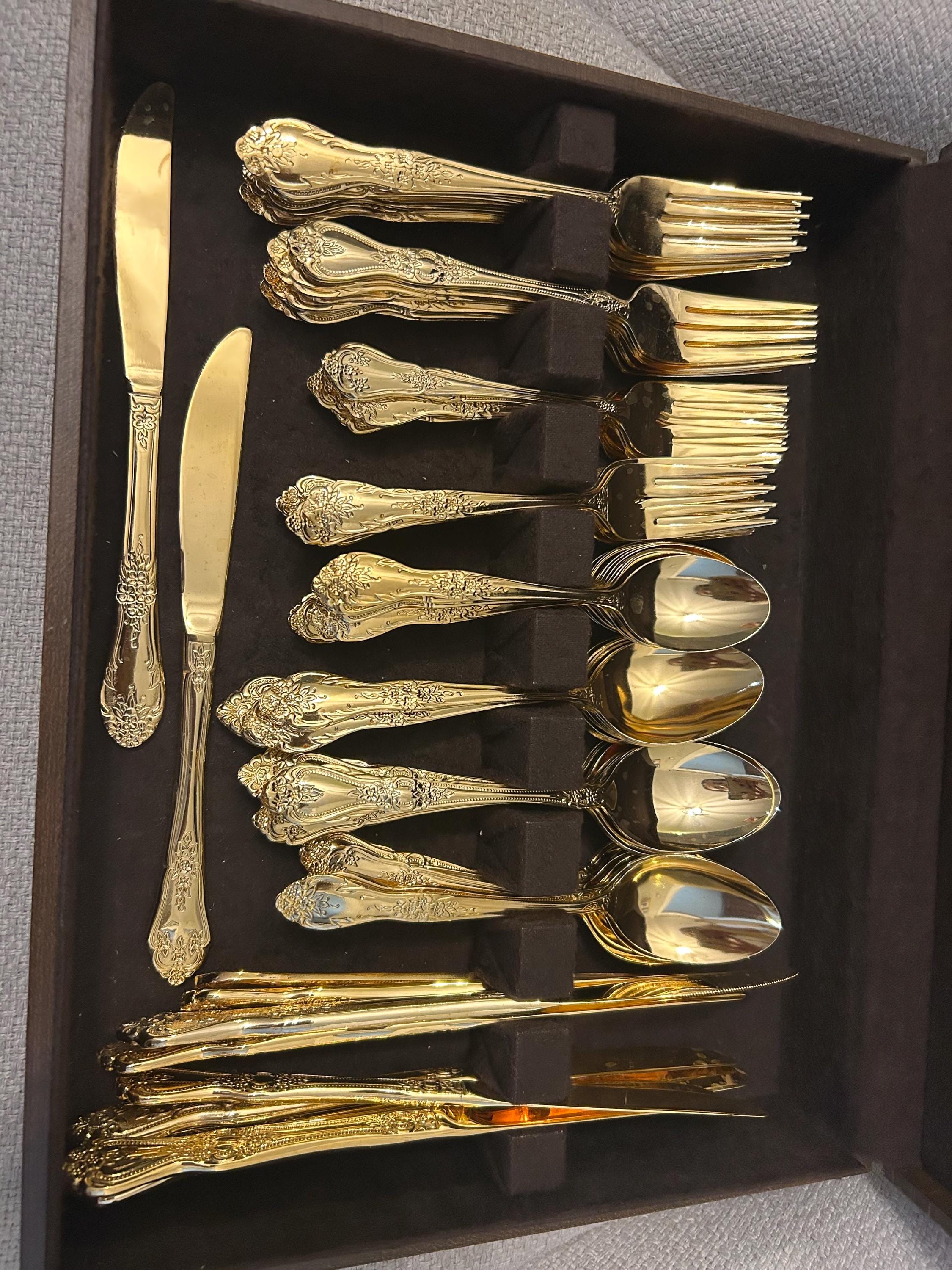 Gold Stainless Steel Japan Flatware Set - Etsy