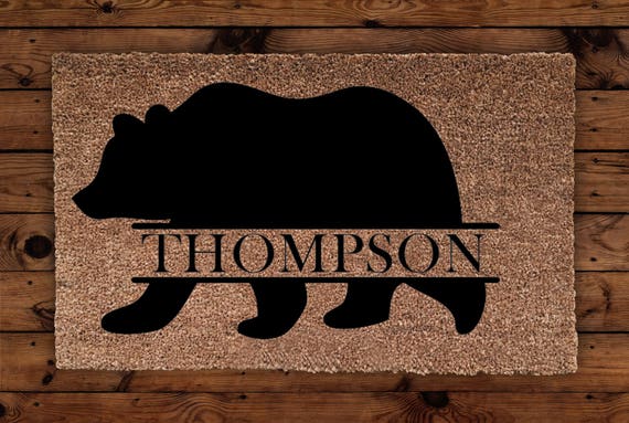 Bear Personalized Doormat Bear Doormat Hunting Doormat Etsy