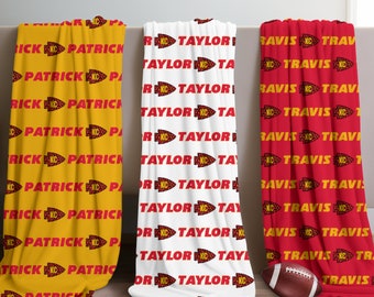 Custom Chiefs Plush Blanket, Chiefs Fan Blanket, Velveteen Football Blanket, Kansas City Blanket, Chiefs Lover Gift, Chiefs Arrow Blanket