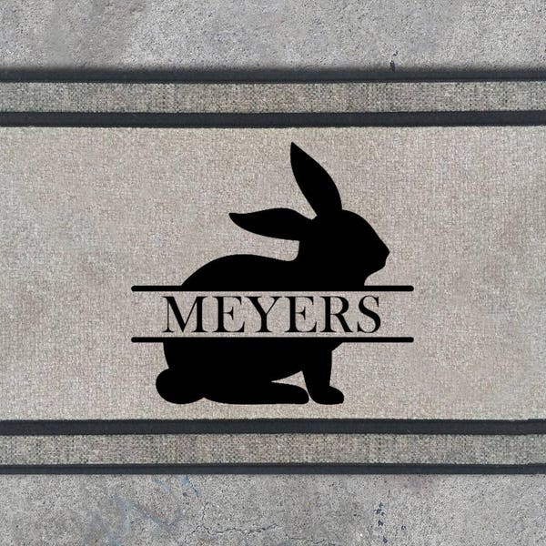 Rabbit Doormat Etsy