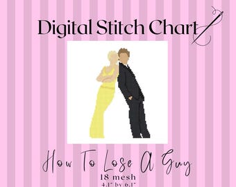 How To Lose A Guy 18 mesh Digital Needlepoint Stitch Chart