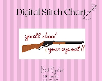 Red Ryder 18 mesh Digital Needlepoint Stitch Chart