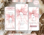Pink Bow Baby Shower Invitation, Coquette Style, Interactive Website (Digital Download) BS02