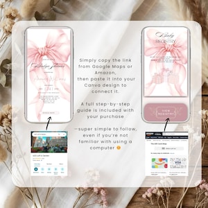 Pink Bow Baby Shower Invitation, Coquette Style, Interactive Website (Digital Download) BS02