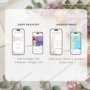 Editable Baby in Bloom Digital Baby Shower Invitation with RSVP Link, Spring Wildflower Invite for Girl, Butterfly Baby Canva Template DI75