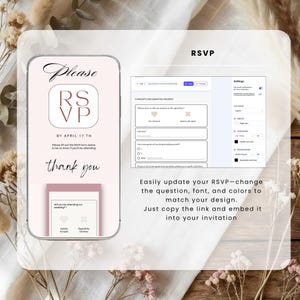 Pink Bow Baby Shower Invitation, Coquette Style, Interactive Website (Digital Download) BS02
