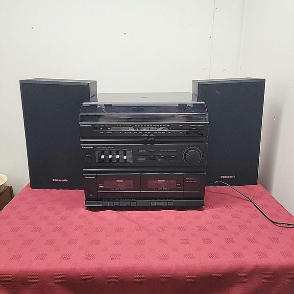 PanasonicSG-HM09A StereoTuner~AM/FM ~Turntable ~DualCassette Deck~Speakers Works