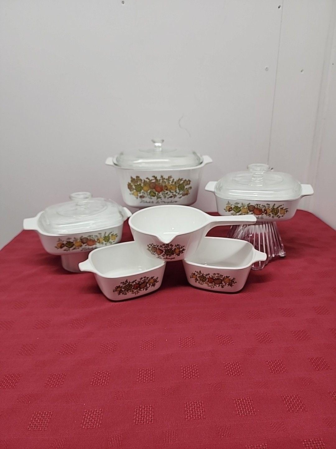 vintage CorningWare SpiceOfLife Ensemble de casseroles 9 pièces 5 casseroles 1 casserole 3 couvercle