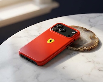 Funda Ferrari roja de primera calidad para teléfono / Alta calidad y durabilidad / iPhone 11-17 y Samsung S21-S24
