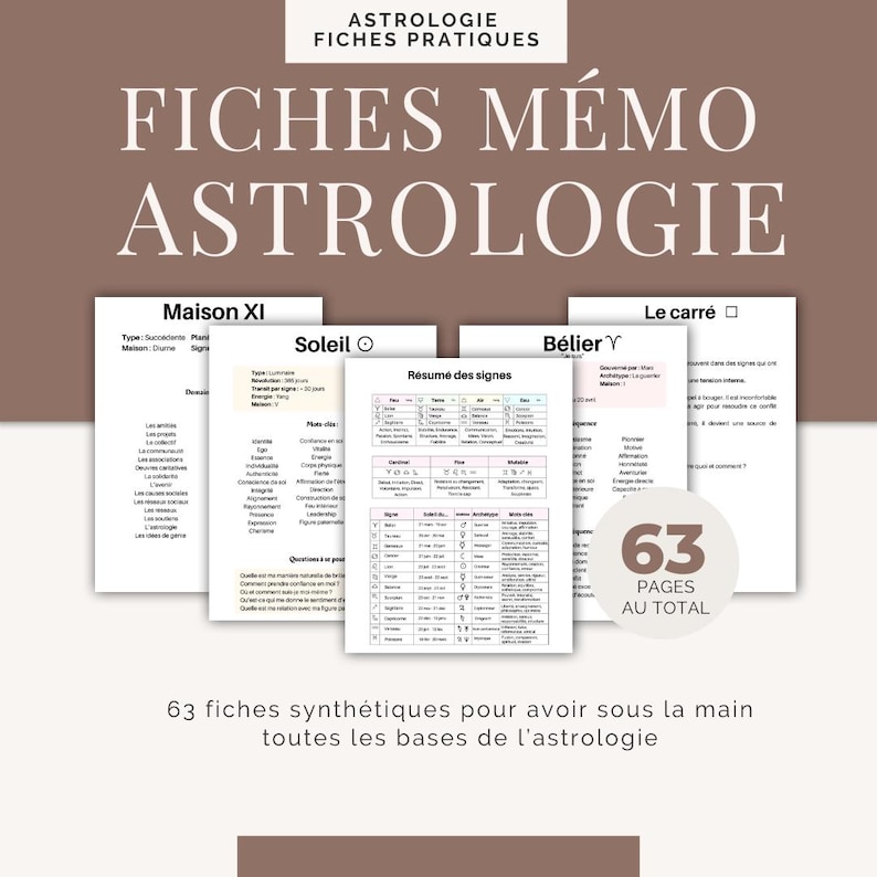 Astrology PDF Pack, 63 Pages: Cheat Sheet, Signs, Planets, Houses ...