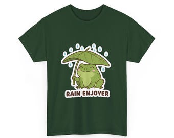 Rain Enjoyer Frog Shirt, Cute Cottagecore Aesthetic, Rainy Day Tee, Cozy Amphibian Gift, Goblincore Toad, Nature Lover, Weather Humor