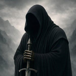 Nazgul Ring Wraith-kostuum: Grim Reaper zwarte cape, middeleeuws gewaad zonder zwaard van DARKARMORYCO.