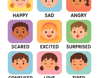 My Feelings Today Diagramm für Kinder | Emotionale Karte zum Ausdrucken | Kids Emotions Chart | Ich fühle mich als Lehrtafel für Kleinkinder | Sofort Download