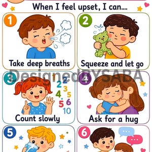 Kids Calm Down Corner Chart | Emotional Regulation Coping Skills Poster (Digital Download)