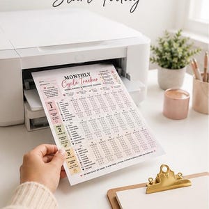 Monthly Cycle Tracker Printable | Mood & Energy Wellness Planner | Feminine Self Care Period Tracker PNG image 3